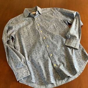 Peter Millar, NEVER WORN, LS Blue Print Shirt, Size Medium,Classic Fit